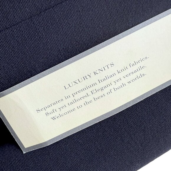 ANN TAYLOR Navy Blue Blazer 12 Petite Double Breasted Womens Crop Jacket NWT - Picture 6 of 10